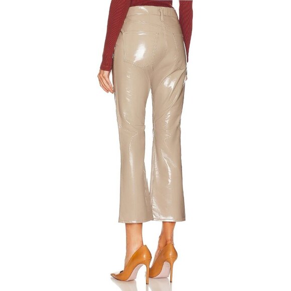 Citizens Of Humanity Isola Cropped Boot‎ Recycled Leather Pants Cashew Patent 24 - Picture 3 of 16